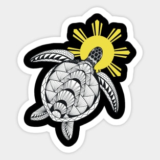 Philippine Sun / Tribal line Art Turtle Sticker